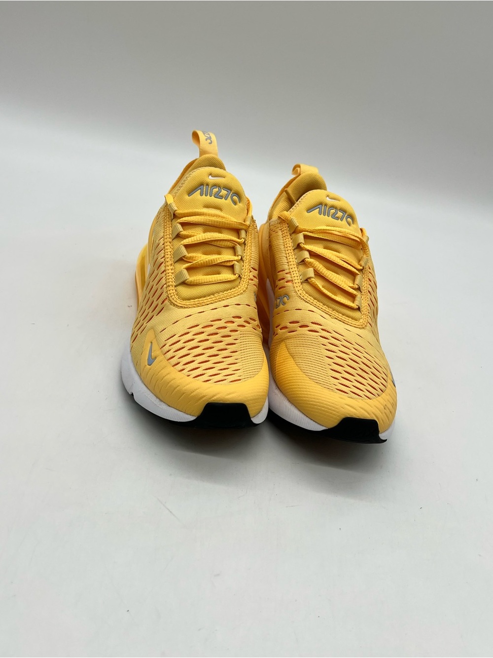 Nike Air Max 270 Women Sz 8 Topaz Gold Yellow White Laser Orange Sneakers Shoes.